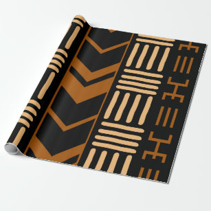 Papier Cadeau Cadeau tribal tribal en tissu de boue africaine gé