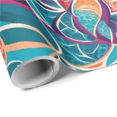 Papier Cadeau Cadeau tropical botanique Abstrait pour concepteur (Coin rond)