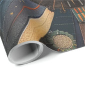 Papier Cadeau Cadeau Turquoise et dynamique "Anciennes Chronique (Coin rond)