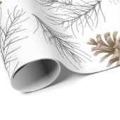 Papier Cadeau Cadeau unique Noël Pine Cone Motif cadeau de Noël (Coin rond)