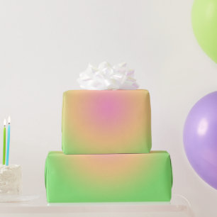 Papier Cadeau Cadeau vintage Aura Vert Jaune Rose Gradient Ombre
