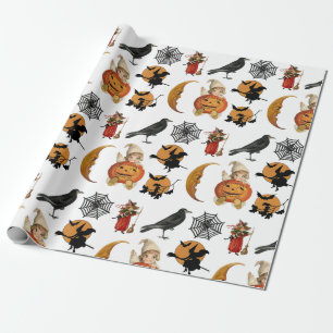 Papier Cadeau Cadeau vintage Halloween Déplaisant Motif Éffrayan
