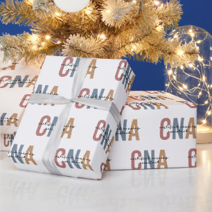 Papier Cadeau Cadeaux CNA Infirmière Assistante Certifiée Rétro