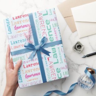 Papier Cadeau Cadeaux colorés personnalisables avec 8 lettres