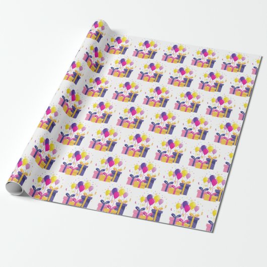 Papier Cadeau Cadeaux d'anniversaire (Déroulé)