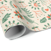 Papier Cadeau Cadeaux d'aquarelle Noël Présents Papier d'envelop (Coin rond)