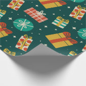 Papier Cadeau Cadeaux d'aquarelle Noël Présents Papier d'envelop (Coin)