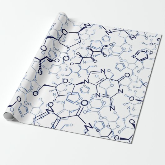 Papier Cadeau Cadeaux de chimie de formule chimique (Déroulé)