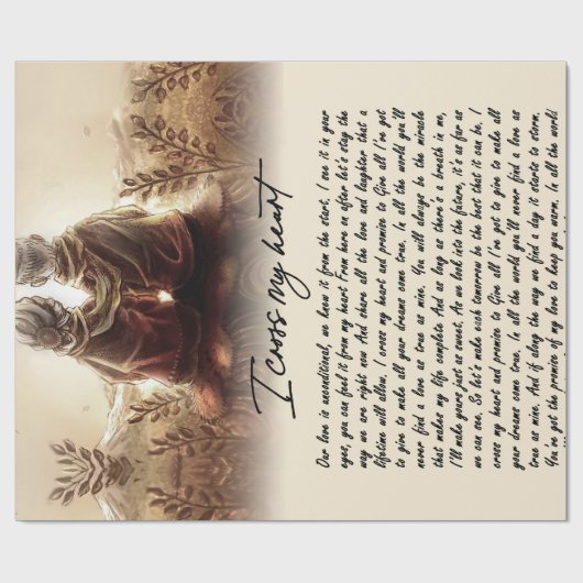 Papier Cadeau Cadeaux de couple | Pour Mon Âme Je Traverse Mon C (Plat)