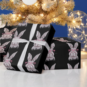 Papier Cadeau Cadeaux de famille mignons de lapin drôle de Pâque