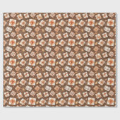 Papier Cadeau Cadeaux de feuilles orange marron (Plat)