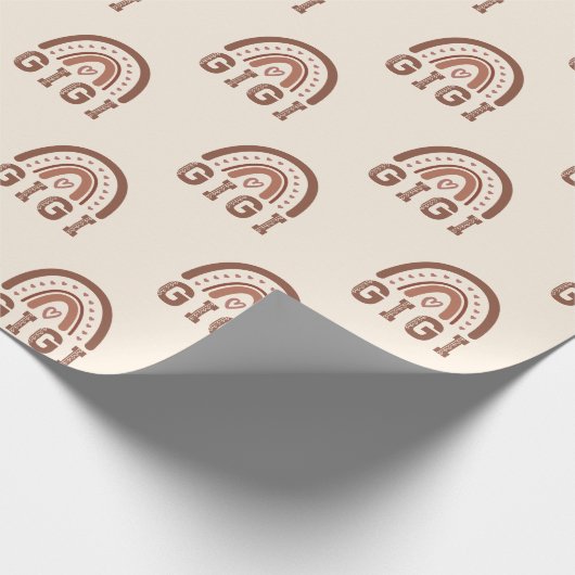 Papier Cadeau Cadeaux de grand-mère mignons Gigi Boho Rainbow (Coin)