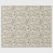 Papier Cadeau Cadeaux de journaux rétro vintages (Plat)