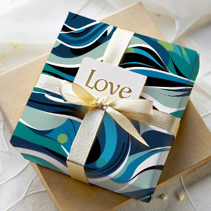 Papier Cadeau Cadeaux de l'anniversaire de coton des vagues de f