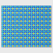 Papier Cadeau Cadeaux de luxe : Turquoise, Cercles verts néon (Plat)