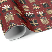 Papier Cadeau Cadeaux de Noël (Coin rond)
