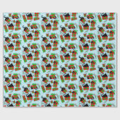 Papier Cadeau Cadeaux de Noël de chat noir (Plat)