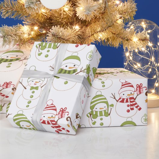 Papier Cadeau Cadeaux de Noël des Snowmen Cadeaux Noël blanc (Vacances)