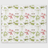 Papier Cadeau Cadeaux de Noël des Snowmen Cadeaux Noël blanc (Plat)