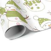 Papier Cadeau Cadeaux de Noël des Snowmen Cadeaux Noël blanc (Coin rond)