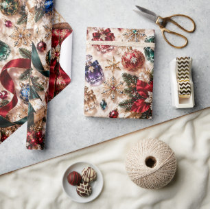 Papier Cadeau Cadeaux de Noël en Joaillerie de Luxe