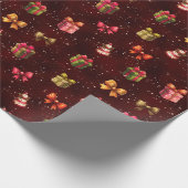 Papier Cadeau Cadeaux de Noël et rubans (Coin)