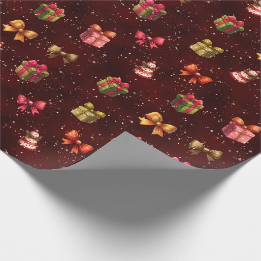 Papier Cadeau Cadeaux de Noël et rubans (Coin)