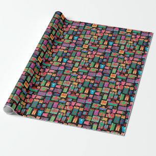 Papier Cadeau Cadeaux de Noël Motif, Couleurs lunettes sur le n