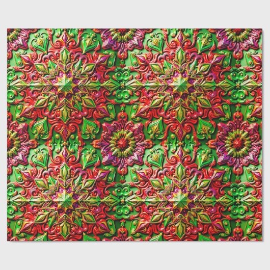 Papier Cadeau ~ Cadeaux de Noël multicolores ~ (Plat)