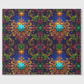 Papier Cadeau ~ Cadeaux de Noël multicolores ~ (Plat)