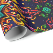 Papier Cadeau ~ Cadeaux de Noël multicolores ~ (Coin rond)