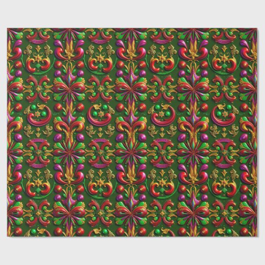 Papier Cadeau ~ Cadeaux de Noël multicolores ~ (Plat)