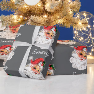 Papier Cadeau Cadeaux de Noël personnalisés Père Noël Face Xmas