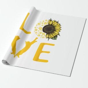 Papier Cadeau Cadeaux De Tournesol Chat Pour Amoureux de les cha