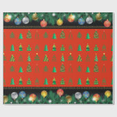 Papier Cadeau Cadeaux de vacances d'hiver Décoration Arbre de No (Plat)