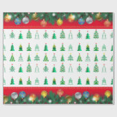 Papier Cadeau Cadeaux de vacances d'hiver Décoration Arbre de No (Plat)