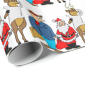 Papier Cadeau Cadeaux drôles de Noël (Coin rond)