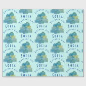 Papier Cadeau Cadeaux mignons pour Anniversaire Fille Bleu Vert (Plat)