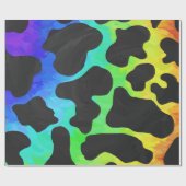 Papier Cadeau Cadeaux noir et arc-en-ciel de vache (Plat)
