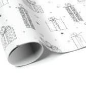 Papier Cadeau Cadeaux noirs et blancs - Papier à envelopper (Coin rond)