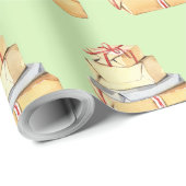 Papier Cadeau Cadeaux Simples de Vacances d'Hiver à l'Aquarelle  (Coin rond)