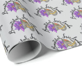 Papier Cadeau Cadeaux sri lankais avec éléphant et lotus (Coin rond)