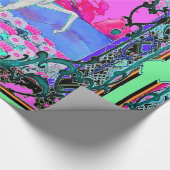 Papier Cadeau Cadeaux Teal-Roses de Tapistry de licorne par (Coin)