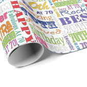 Papier Cadeau Cadeaux Uniques Et Spéciaux 70e Anniversaire (Coin rond)