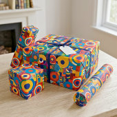Papier Cadeau Cadeaux vibrants à motifs géométriques patchwork a