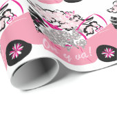 Papier Cadeau Cadillac rose (Coin rond)