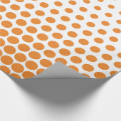 Papier Cadeau Cadmium Orange Polka Dot Blanc Moderne (Coin)