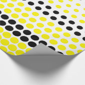 Papier Cadeau Cadmium Yellow and Black Polka Dot (Coin)
