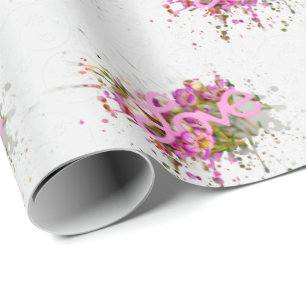 Papier Cadeau Cadre de mariage amour dans éclaboussure