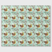 Papier Cadeau Cadre de pin doré (Plat)